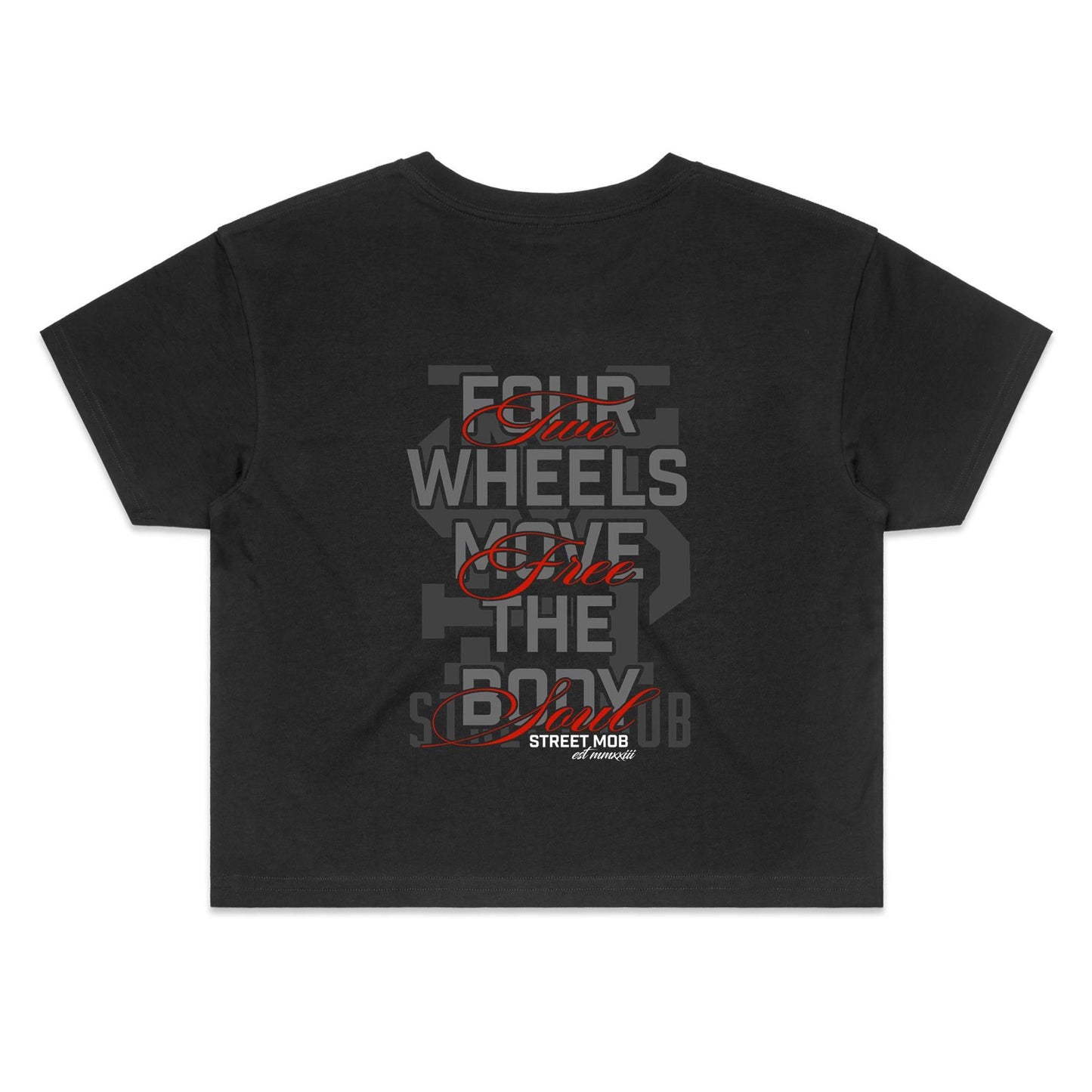 2 WHEELS ONE LOVE - Women's Crop Tee