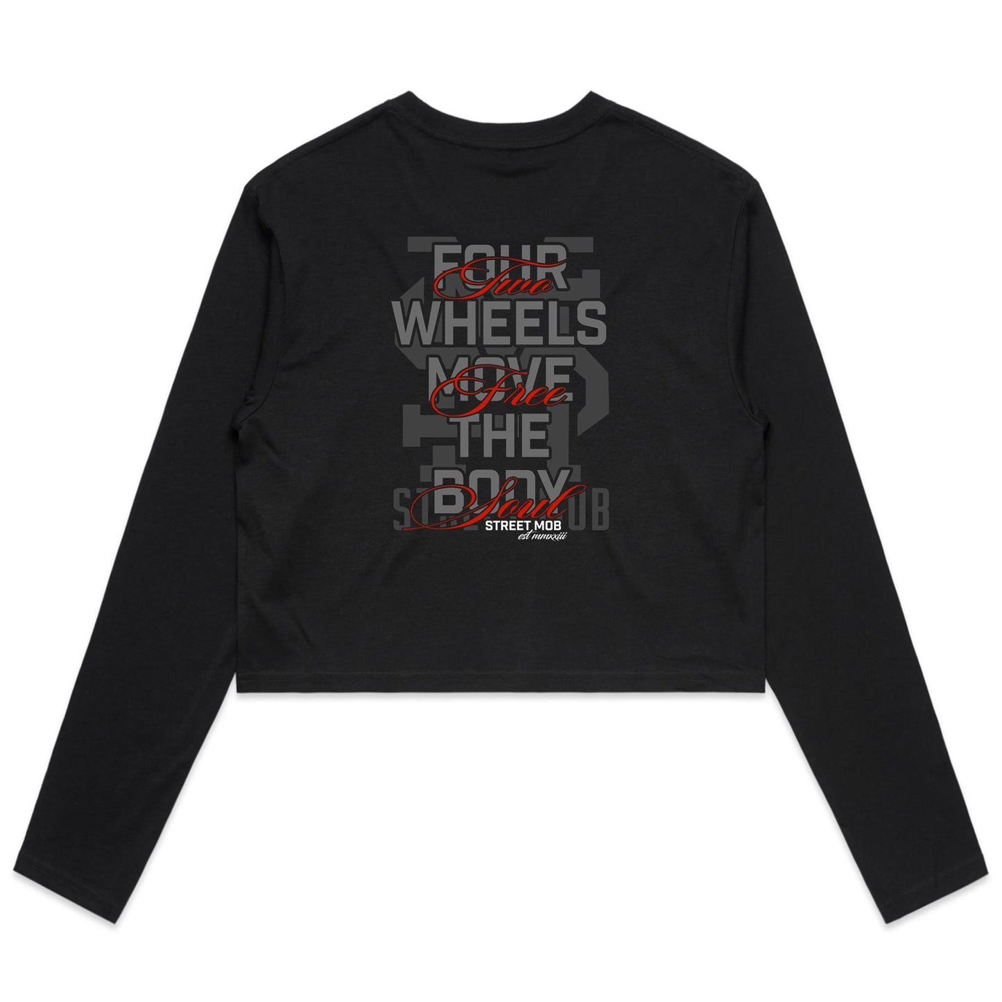 2 WHEELS ONE LOVE - Women's Long Sleeve Crop Tee
