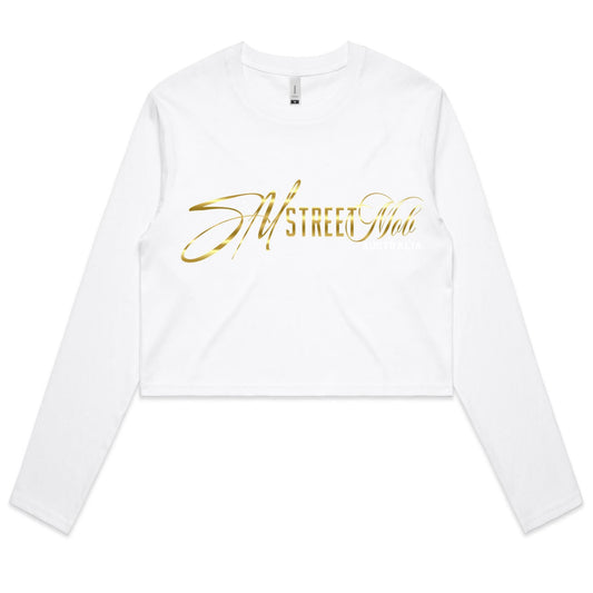 OG SM GOLD  - Women's Long Sleeve Crop Tee