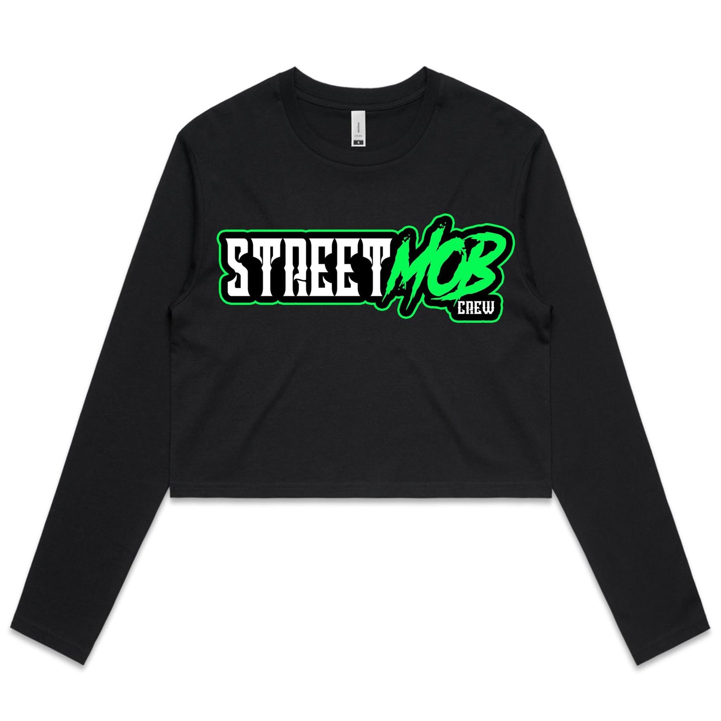 SM 2.0 Green - Women's Long Sleeve Crop Tee