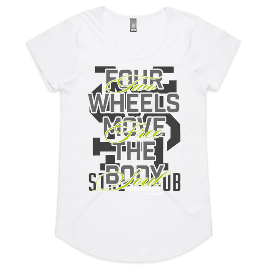 2 Wheels One Love Green - Womens Scoop Neck T-Shirt