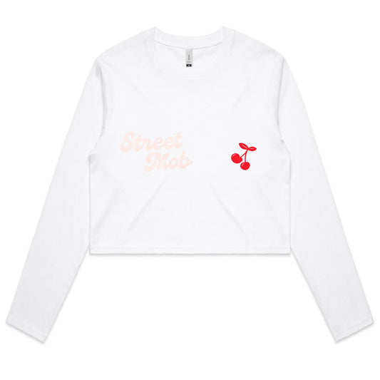 Cherry Drop - Women's Long Sleeve Crop Tee