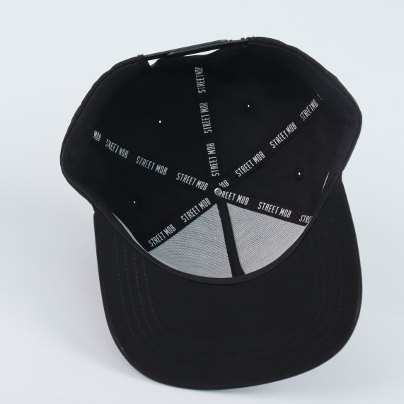 Full Black Deep Fit A-Frame Hat with White Logo